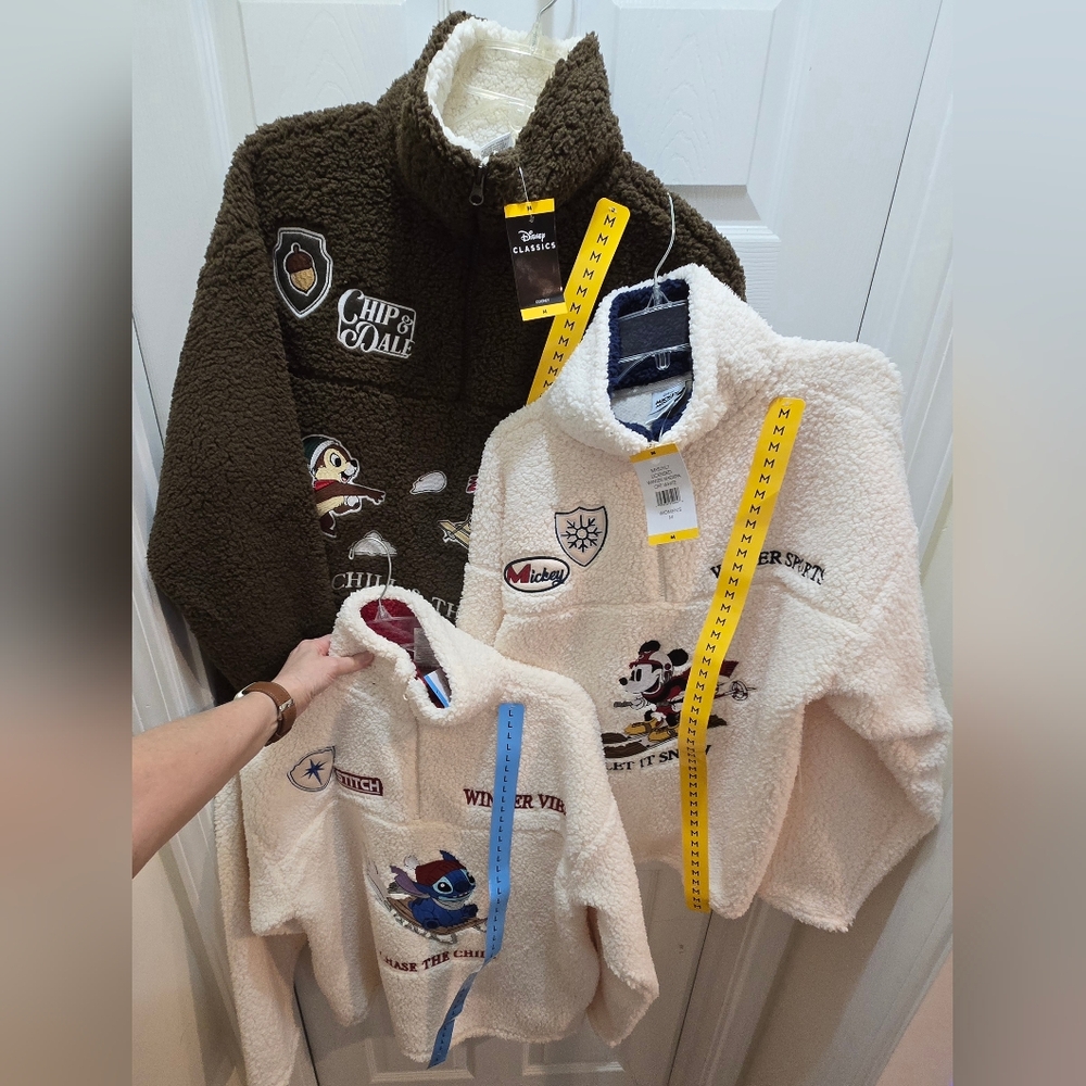 Womens Sherpa Pullover, Chip 'n' Dale, Mickey Or Stitch, Price Is For 1